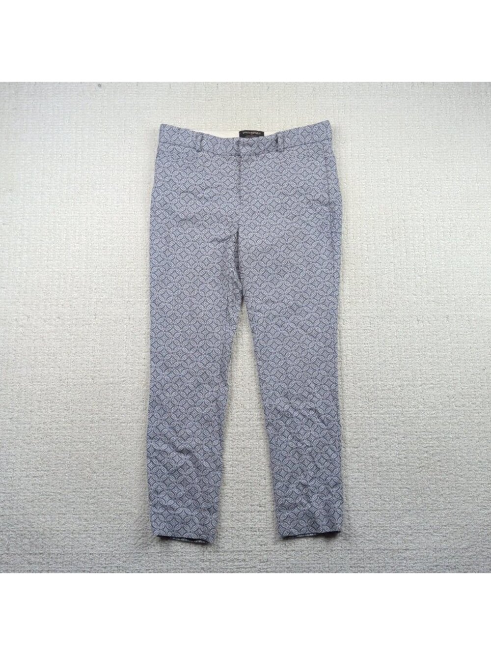 Banana Republic Sloan Curvy Fit Pants Wom 4 Blue Geometric Ankle Stretch Work
